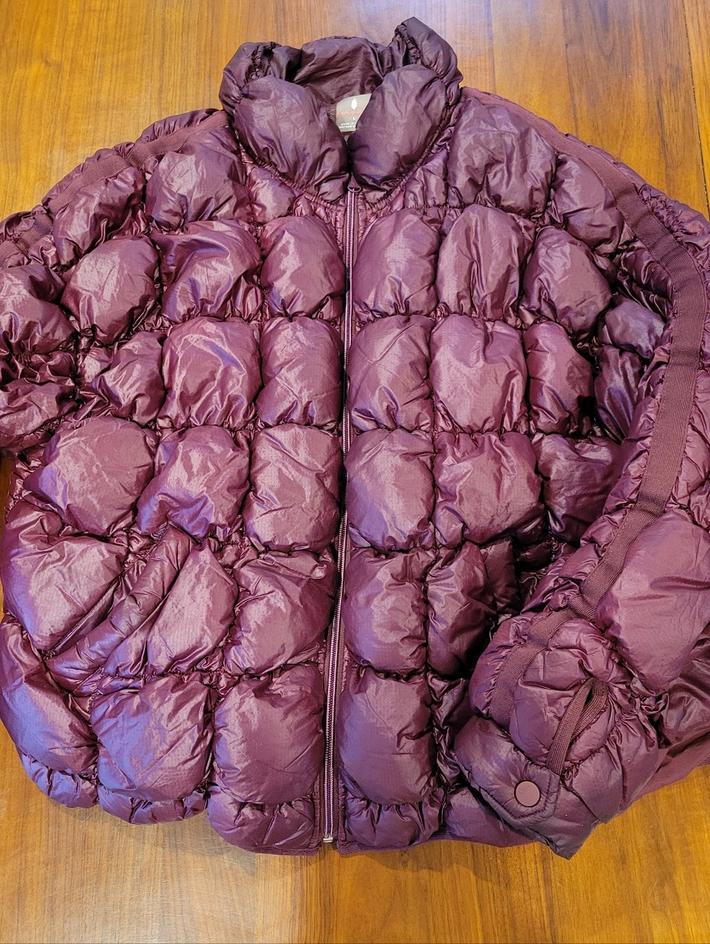 Free People FP Movement Quilted Puffer Jacket in Oxblood Red -- Size Large
